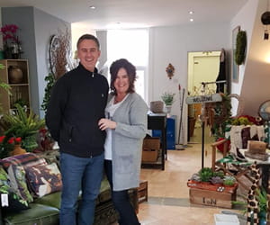 Simon & Fiona Stirling in flower shop