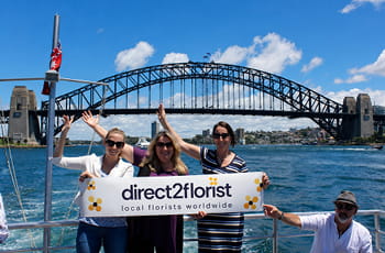 Direct2Florist team members on Sydney Harbour