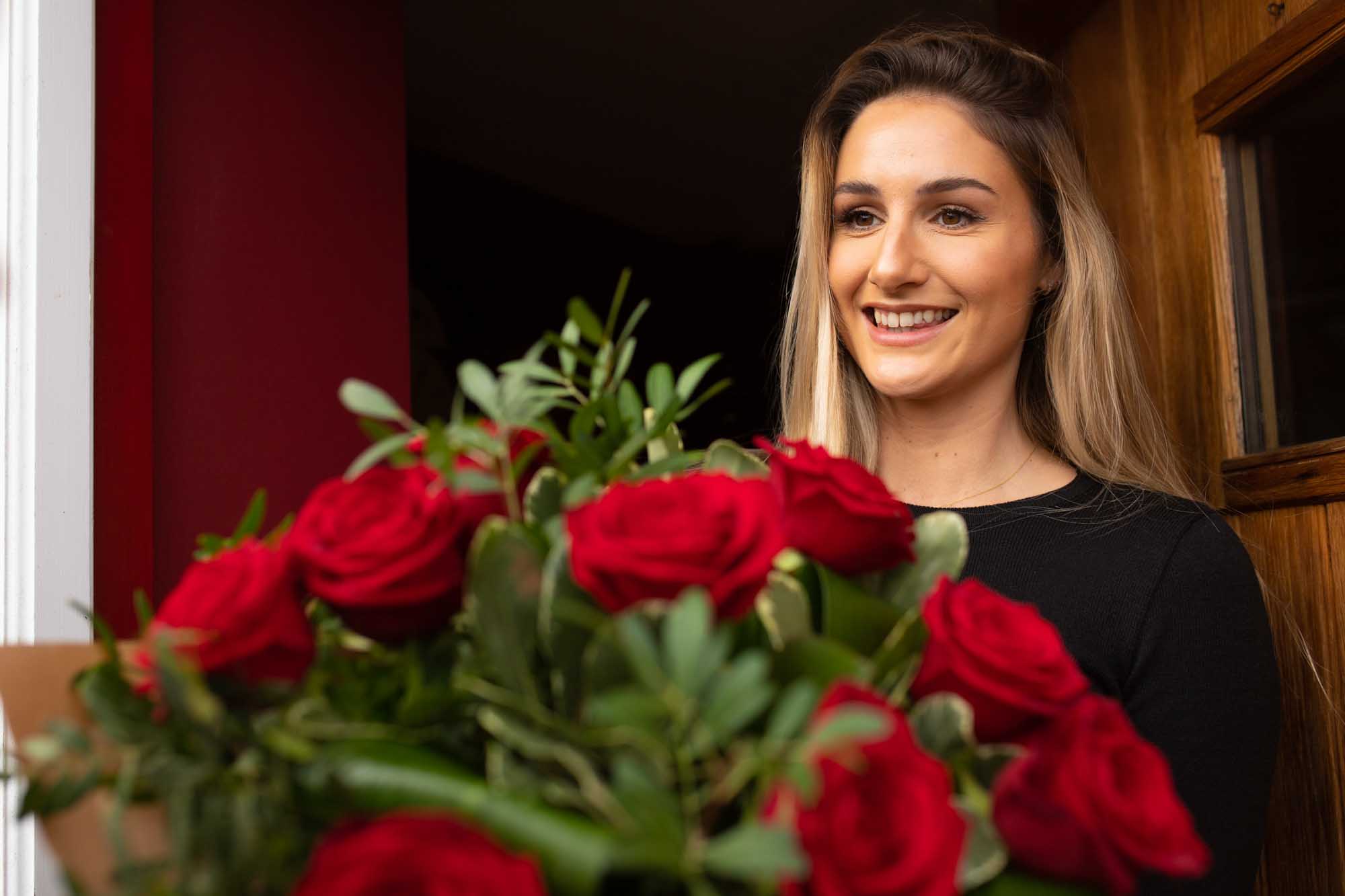 Local Irish florist delivering red roses for Valentine's Day